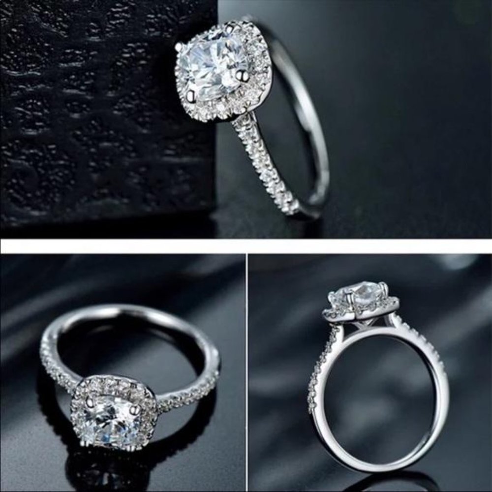 New White Sapphire 925 Sterling Silver Ring, cute Ring, shiny Ring. - Picture 3 of 4